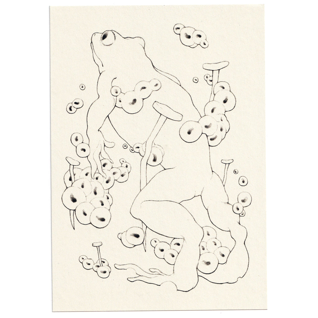 Frosch mit Laich und Nägeln